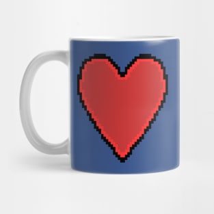 Red 8Bit Pixelart Love Heart Valentines Day Mug